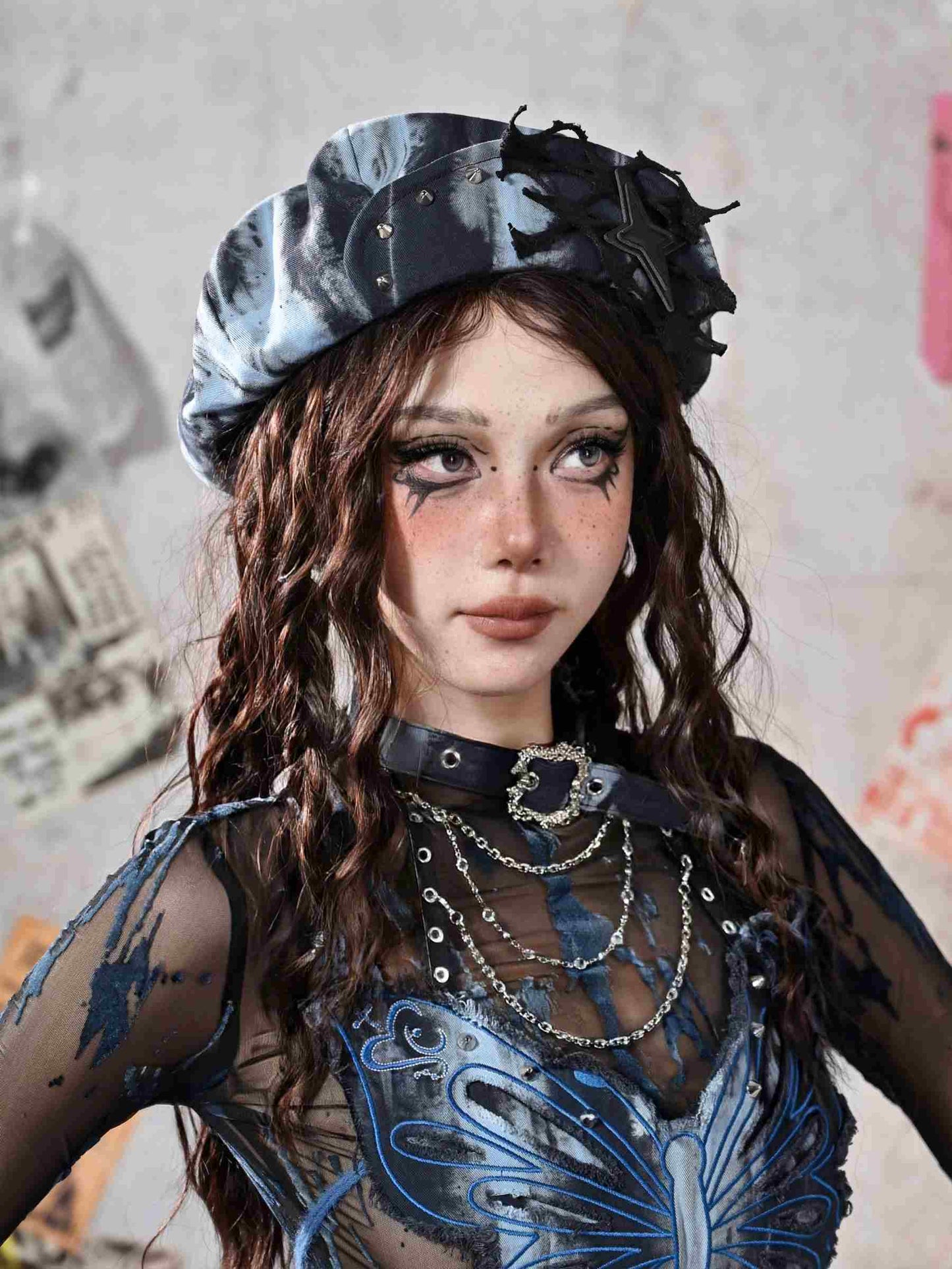 Y2K Punk Rivet Chain Bustier Set LE1020