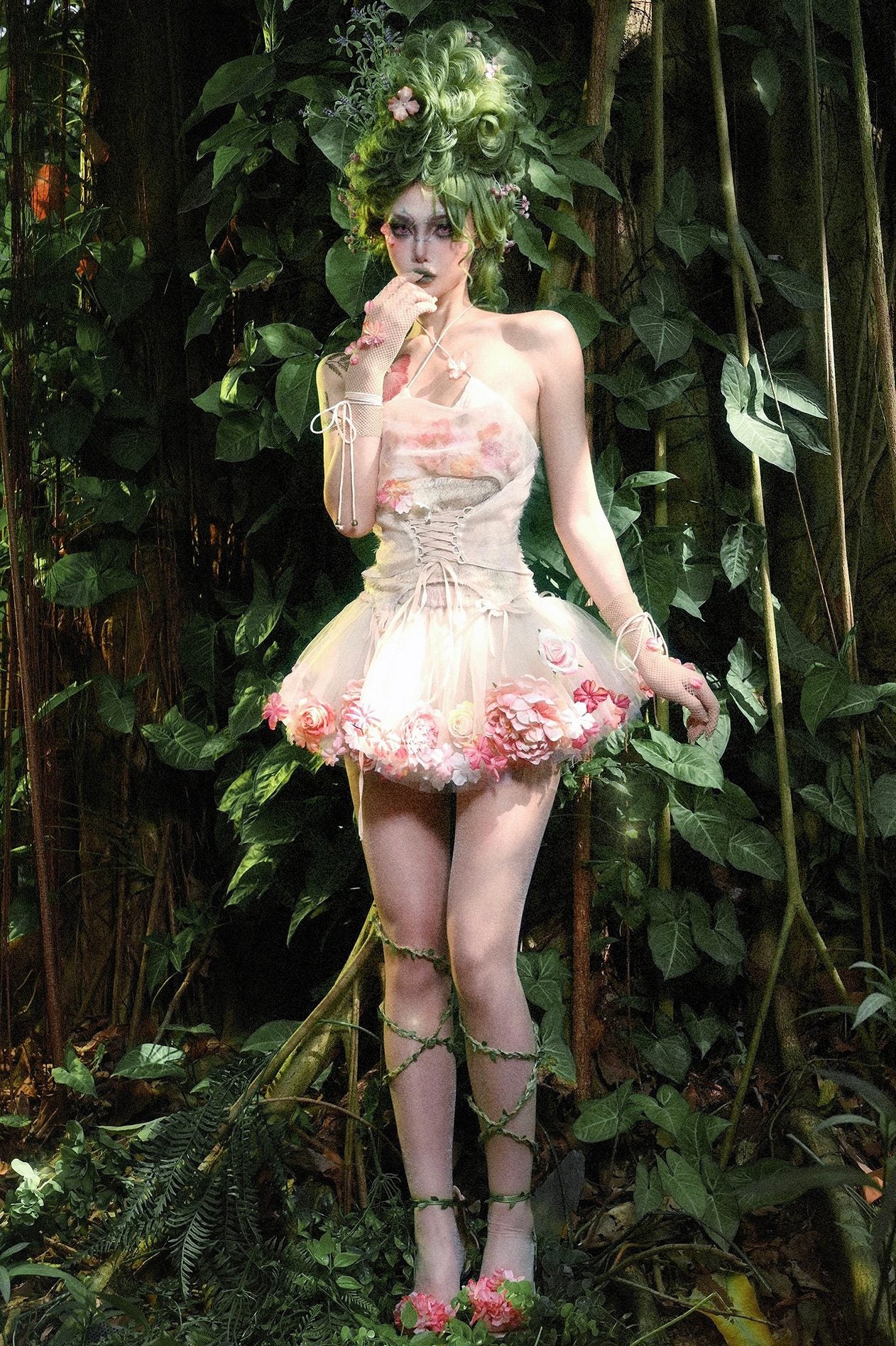 Forest Spirit Mori Style Top & Skirt Set