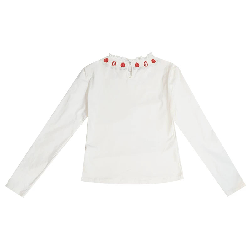 Strawberry Scent Printed Long Sleeve Undershirt Top