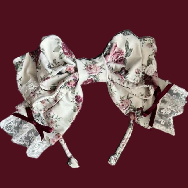 Burgundy Rose Classic Lolita JSK Vintage Japanese Rose Print