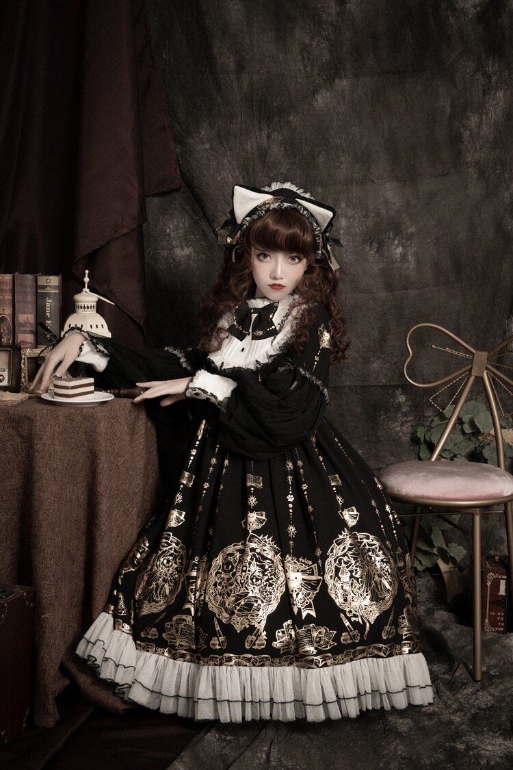 Gilded Fairy Town Lolita Original Printed OP Dress