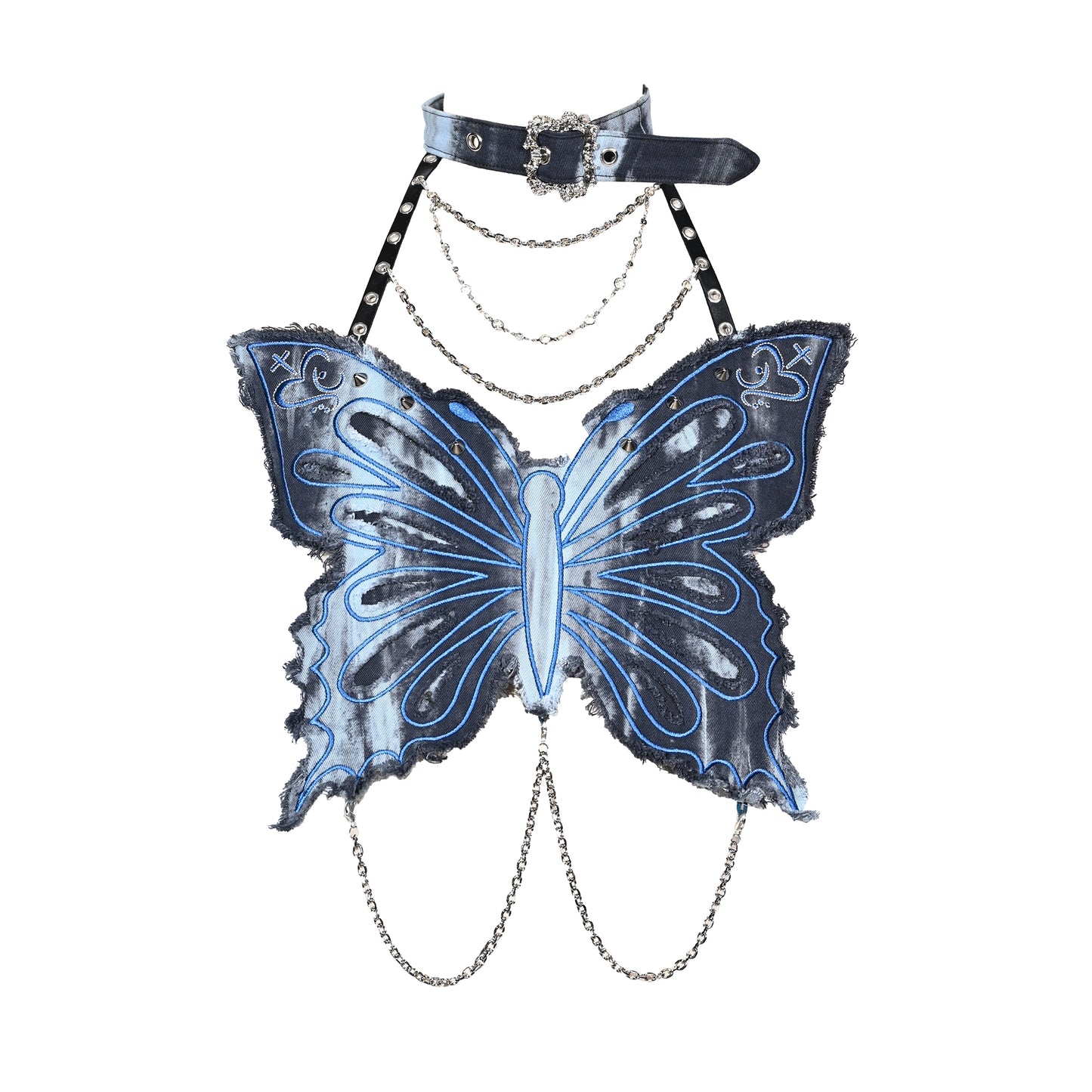 Y2K Punk Rivet Chain Bustier Set LE1020