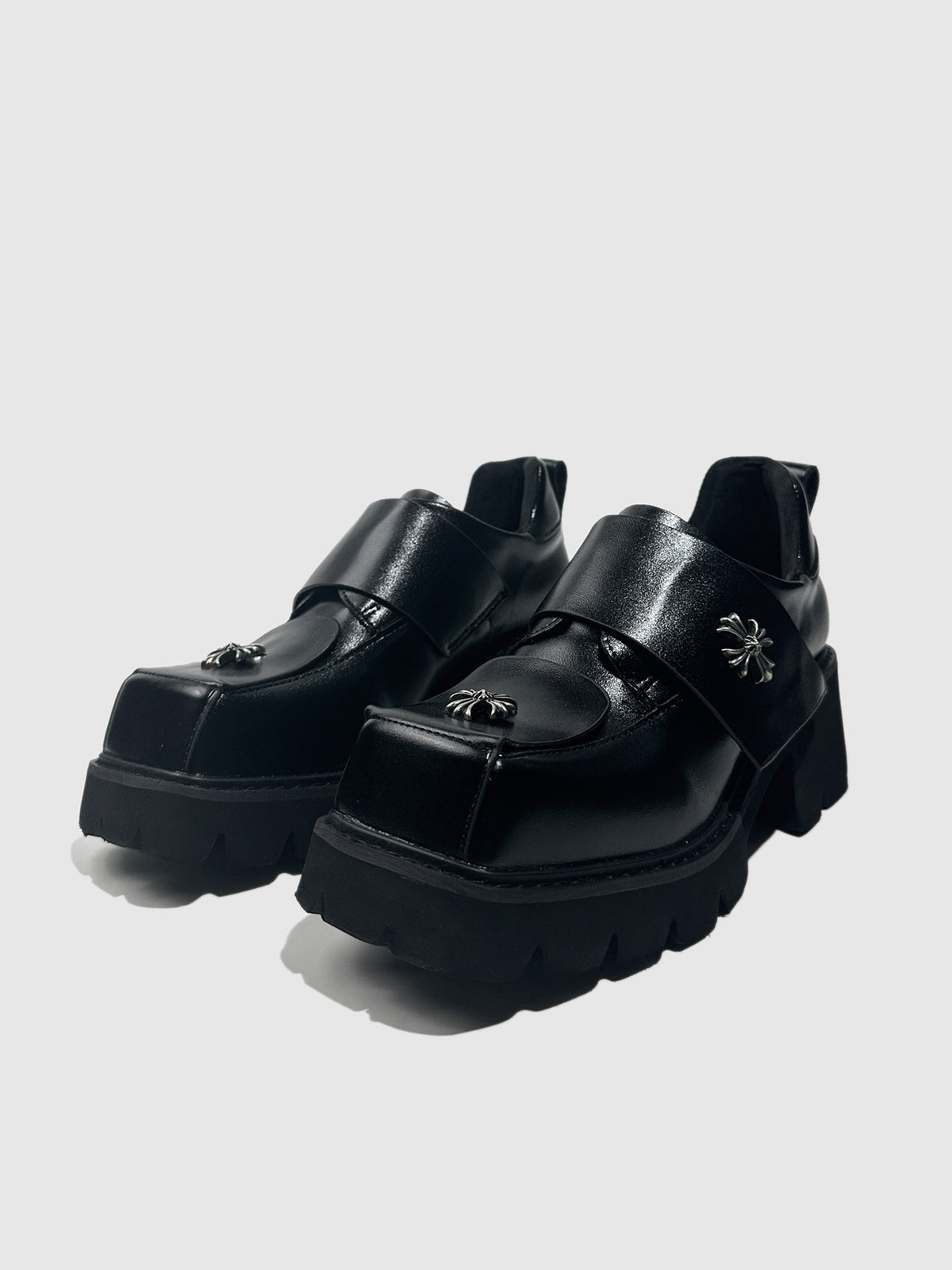 Spanish‑Inspired Dark Gothic Punk Chunky Platform Shoes