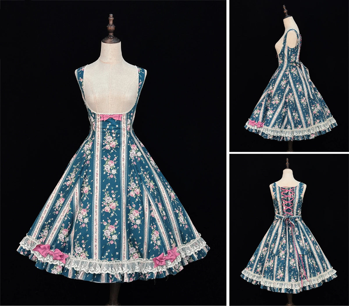 Susans Garden Pastel Floral Empire Waist Lolita JSK Dress Set
