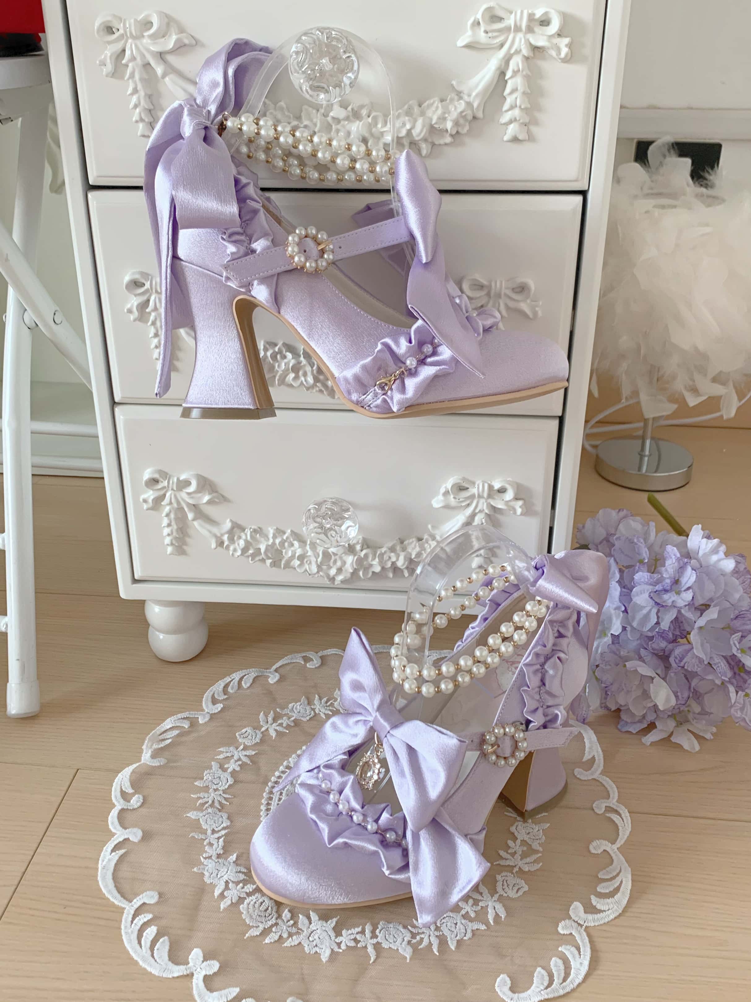 Ribbon Hymn 1.0 Lolita Vintage Heavy Craft Bridal Heels