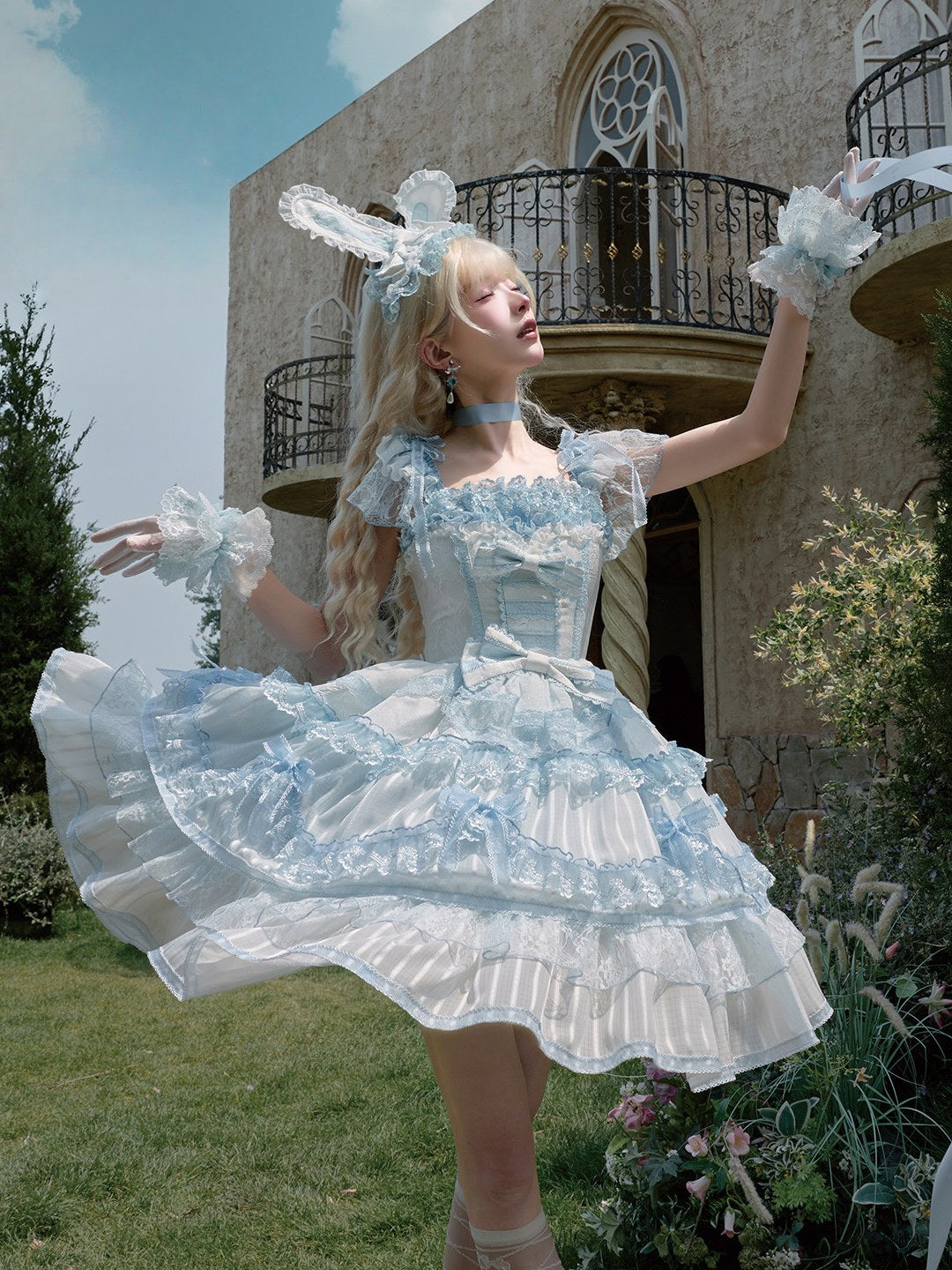 Ribbon Rabbit Lolita Blue JSK Dress