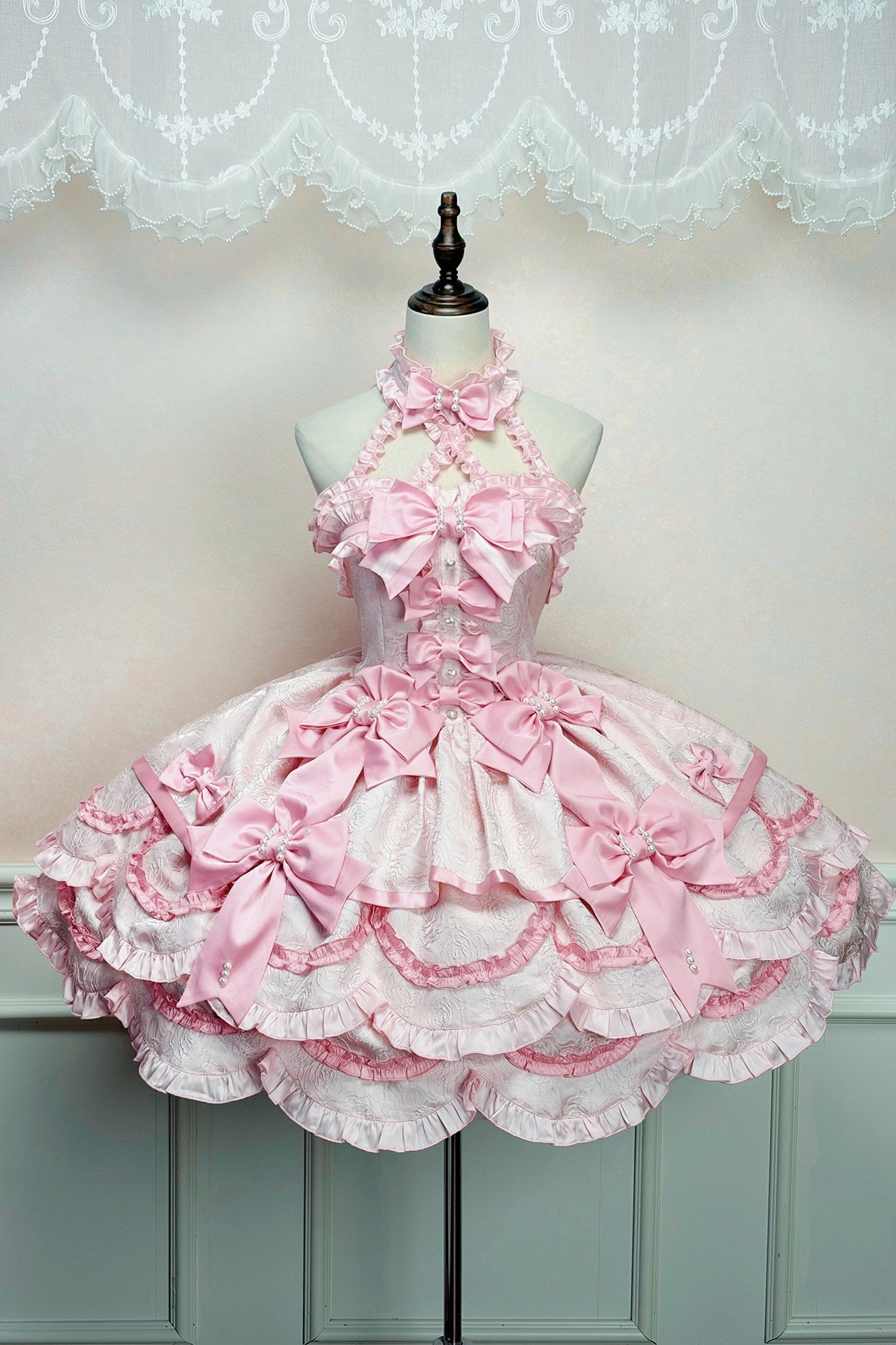 Sweet Petals Lolita Pink Halter Dress