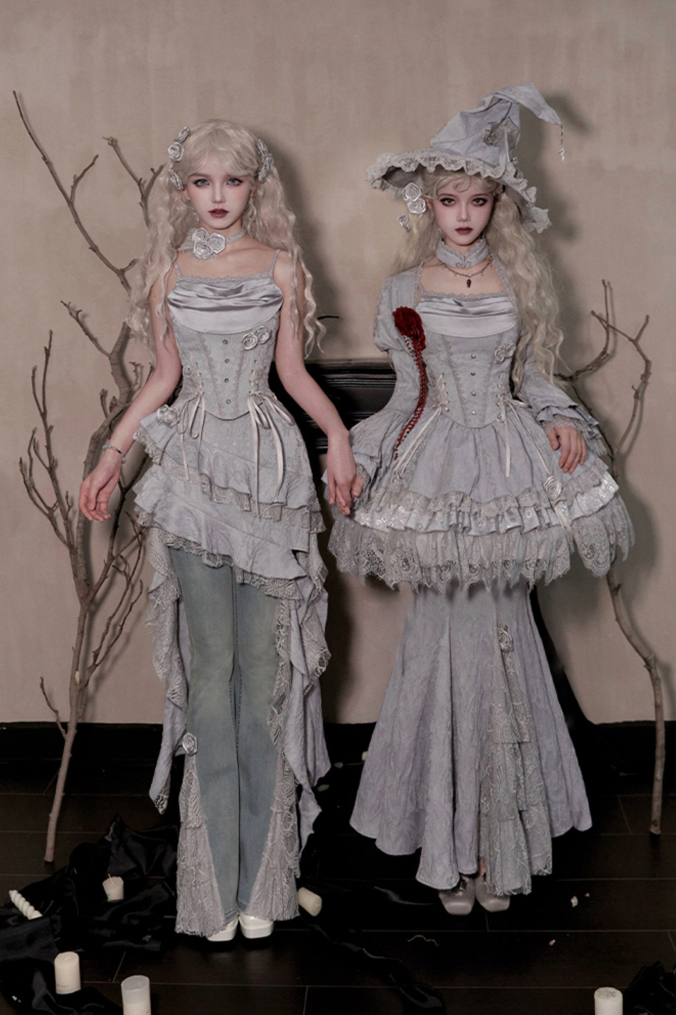 Gothic Witch Mermaid-Tail Lolita Corset Set