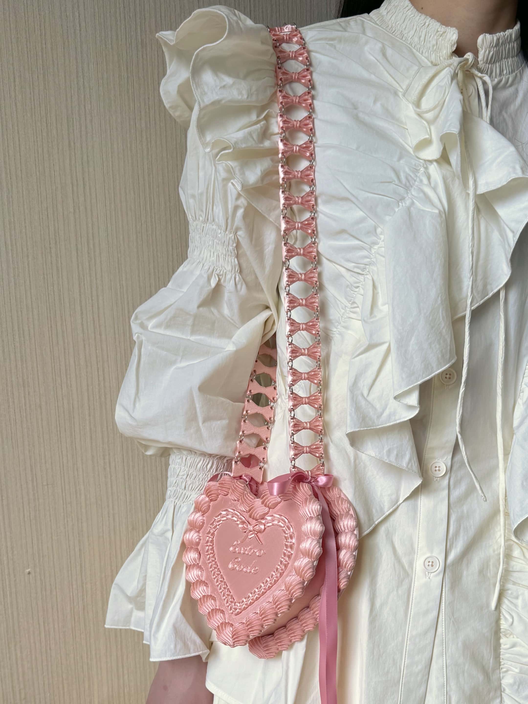Heart Cake 3D Printed PLA Resin Handbag Crossbody Bag