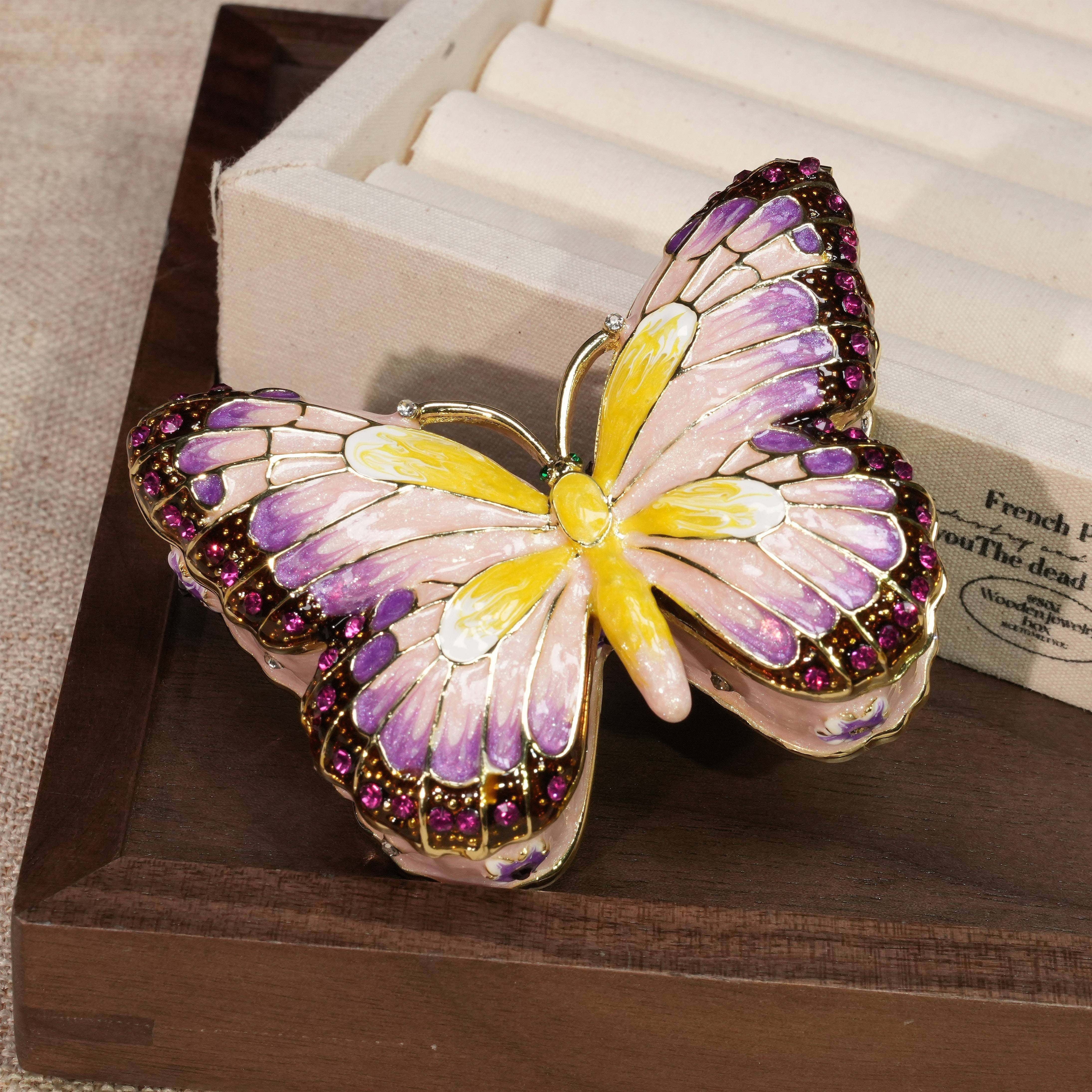 Butterfly-Shaped Enamel Jewelry Box Lolita Decor Gift