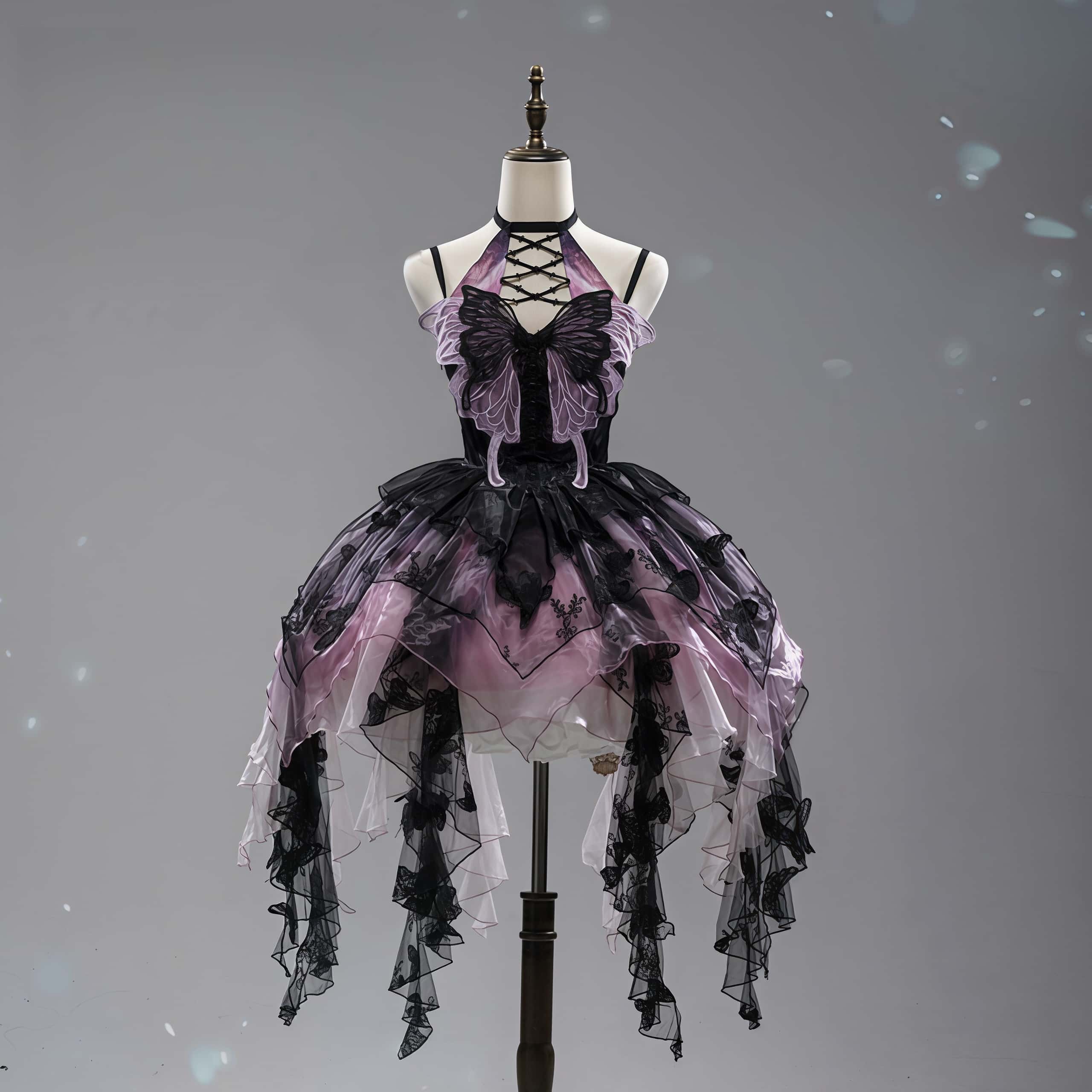 Dead Leaf Butterfly 1.0 Lolita Gothic Purple JSK Dress Set