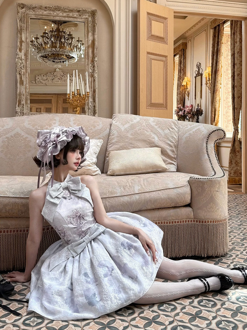 Stained‑Glass Reverie Japanese‑Style Classic Lolita Purple JSK Dress Set
