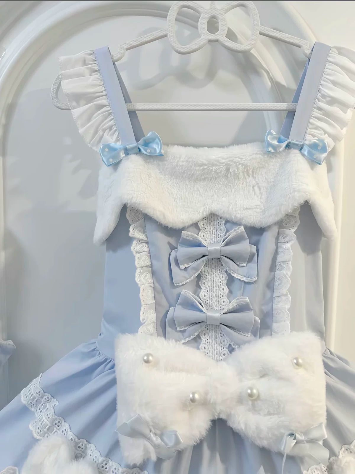Snow Rabbit Gift Box Lolita Original Sweet Christmas Furry Cape Dress Set