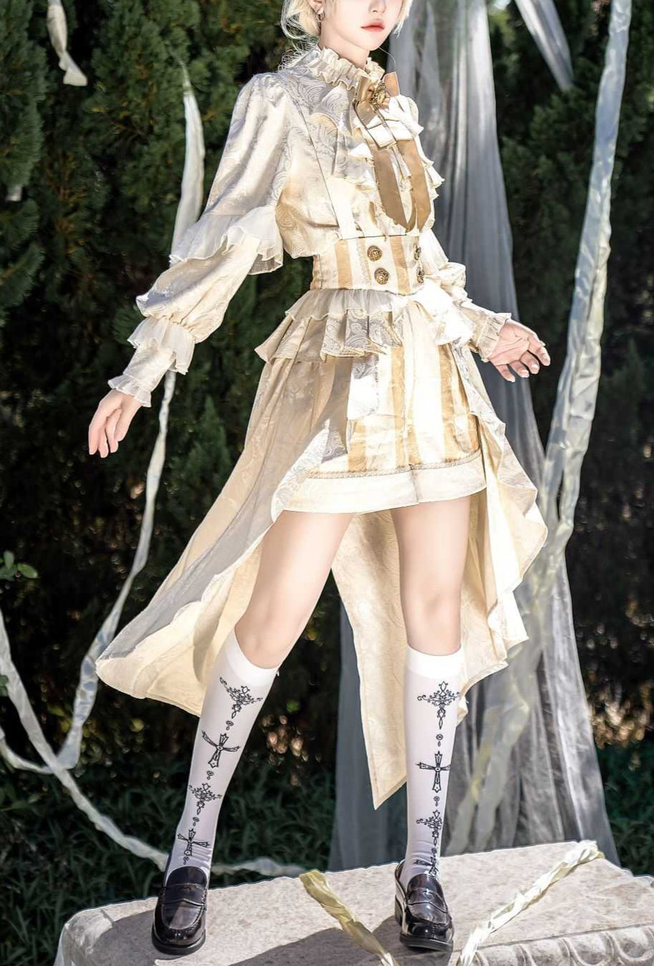 Lolita Court Prince Ouji Outfit with Suspender Pants LO1003