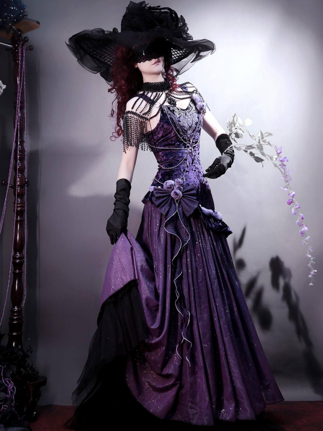 Lolita Gothic Elegant Velvet Fishtail Formal Dress