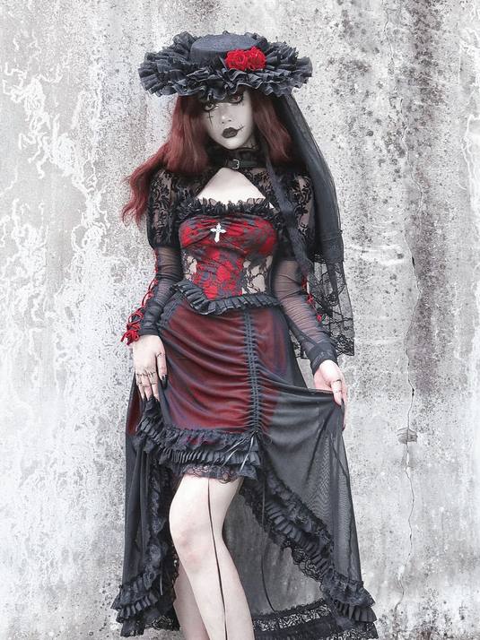 Lolita Dark Goth Lace Camisole Dress LG1026