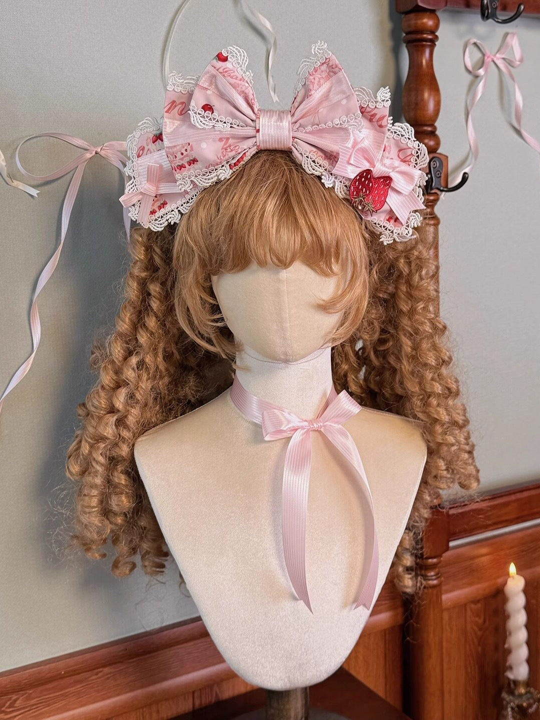 Strawberry Patissier Vintage‑Doll Aesthetic Lolita OP Dress