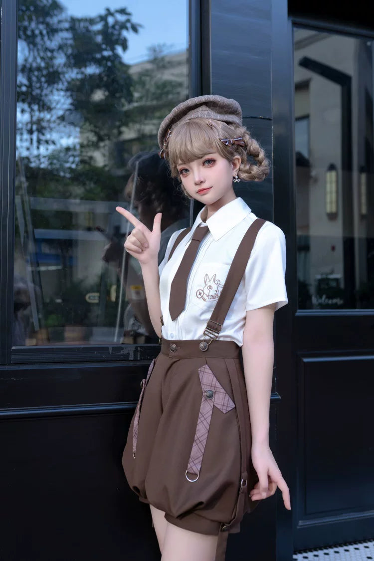 Bunny Detective Lolita Blouse, Vest & Overalls, Prince Outfit