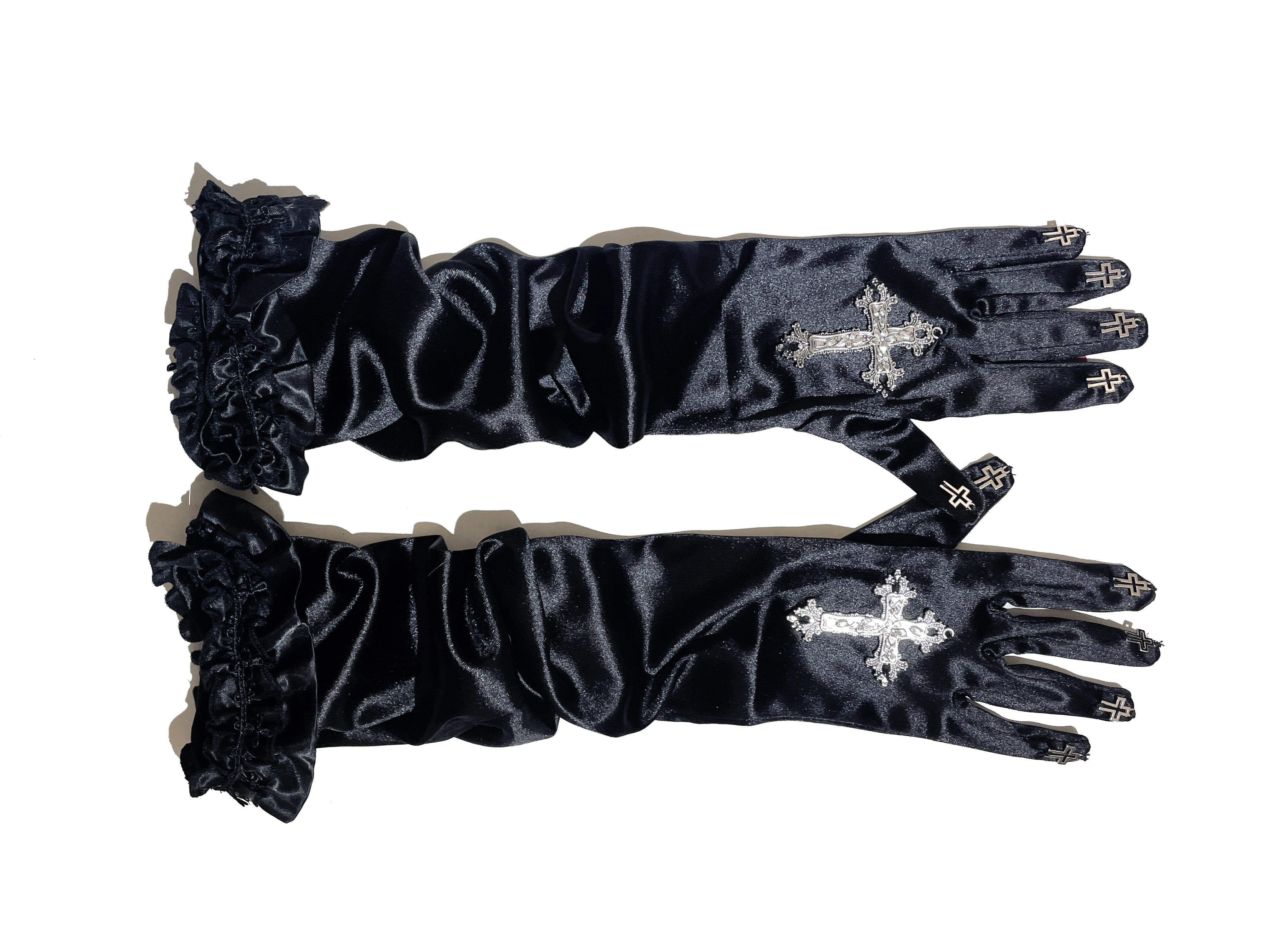 Lace Cross Gothic Lolita JSK Black Set