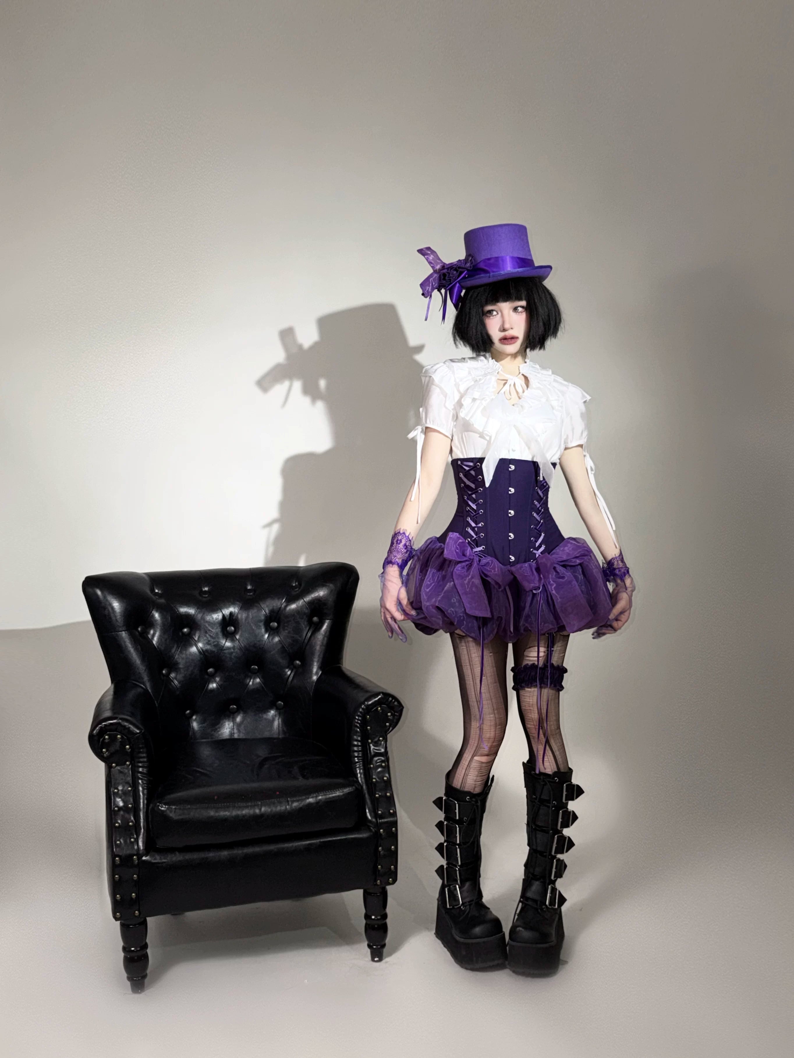WONKA Gothic Lolita Purple Top & Shorts Set