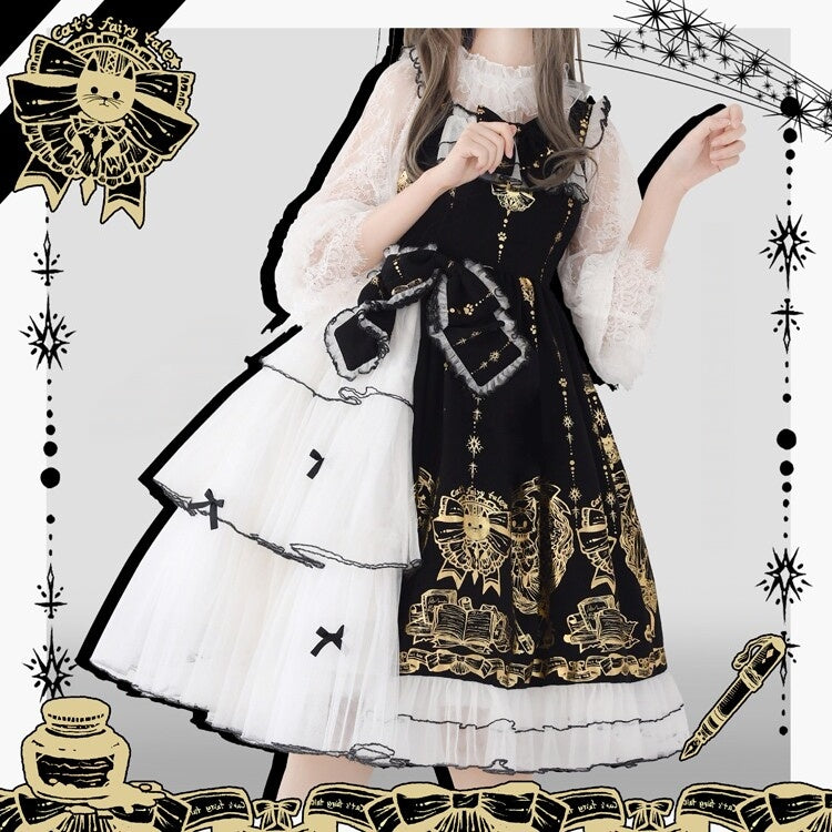 Gilded Fairy Town Lolita Original Printed JSK Dress