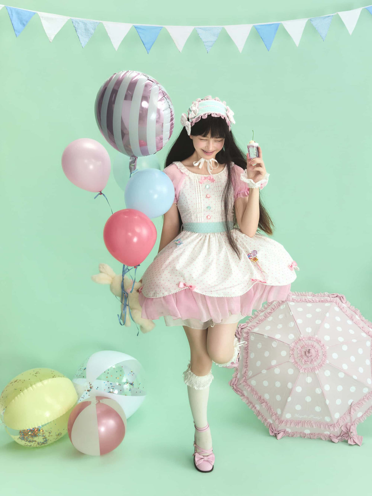 Prelude Festival Lolita Multi‑Color Sailor‑Collar OP Dress