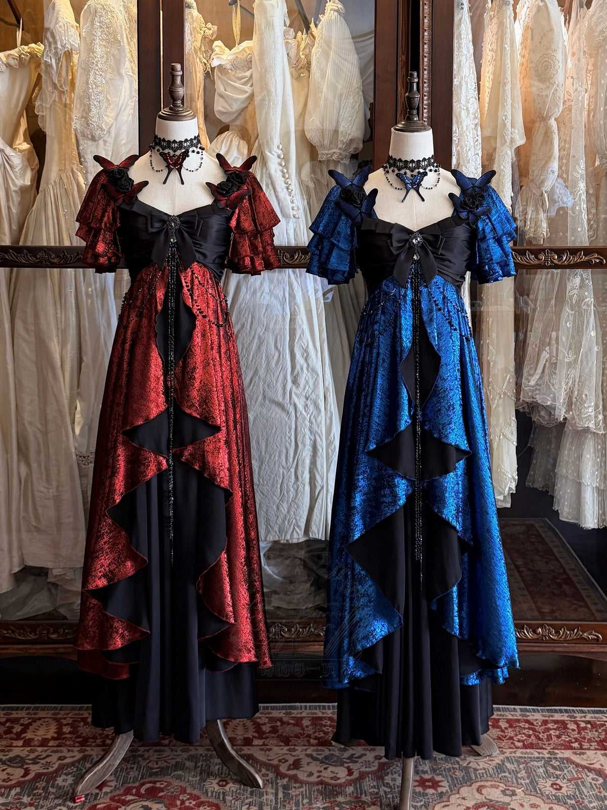 Night Banquet Butterfly Shadow Classic Empire Waist Lolita OP Dress