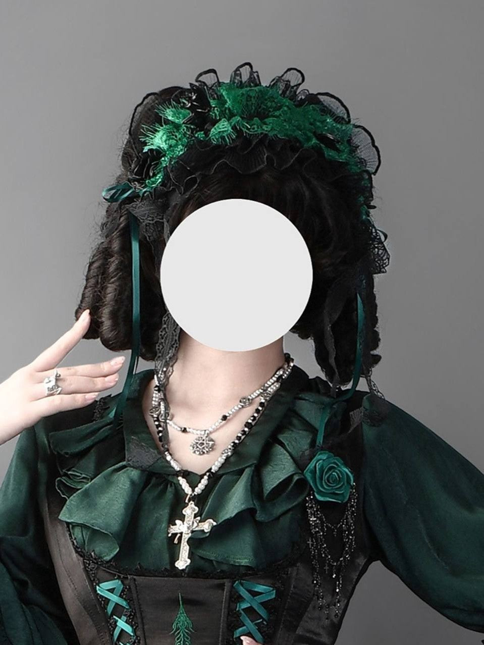 Blood Laboratory Green Skull Potion Print Gothic Lolita Long JSK