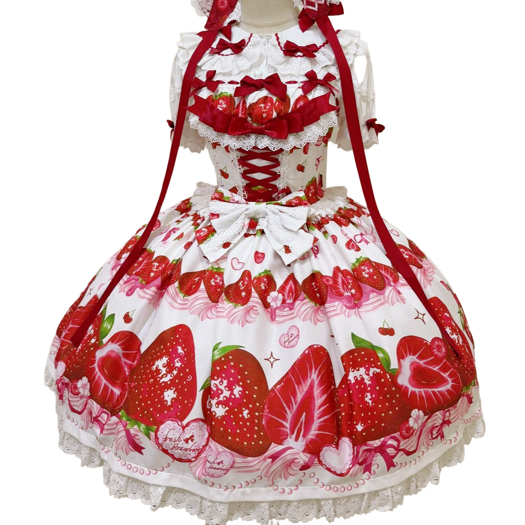 Lolita Sweet Strawberry Print JSK Dress LS1001
