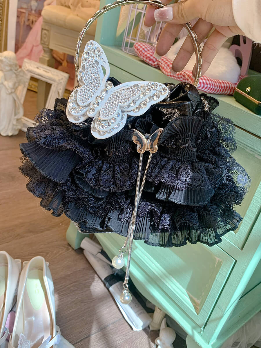 Lace Butterfly Shoulder Bag