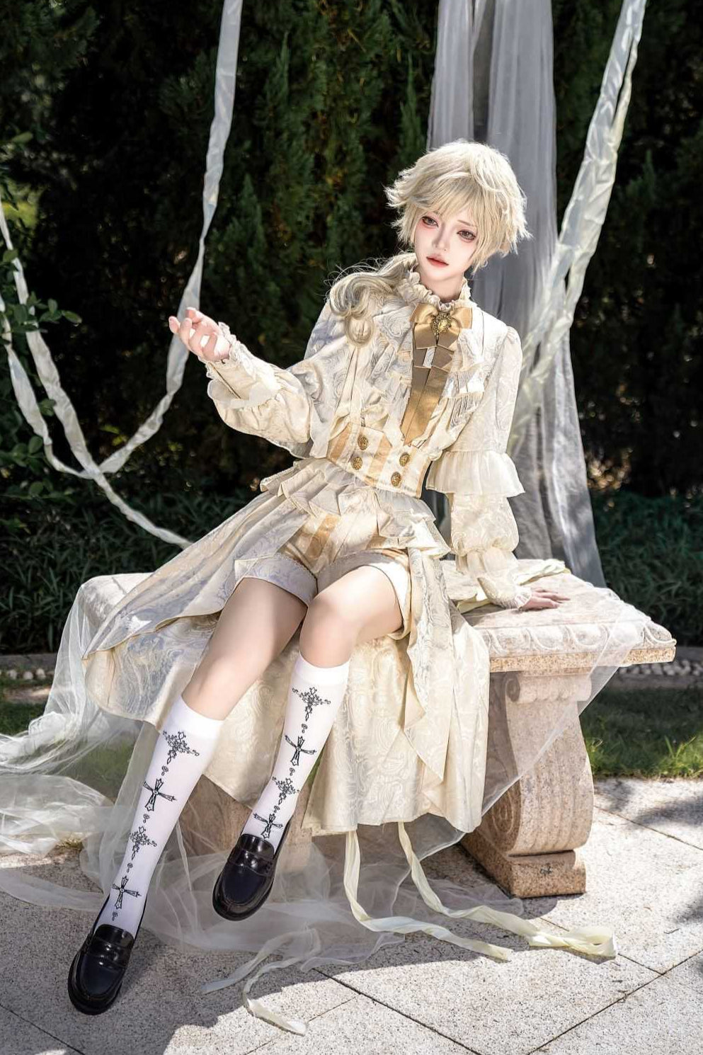 Lolita Court Prince Ouji Outfit with Suspender Pants LO1003