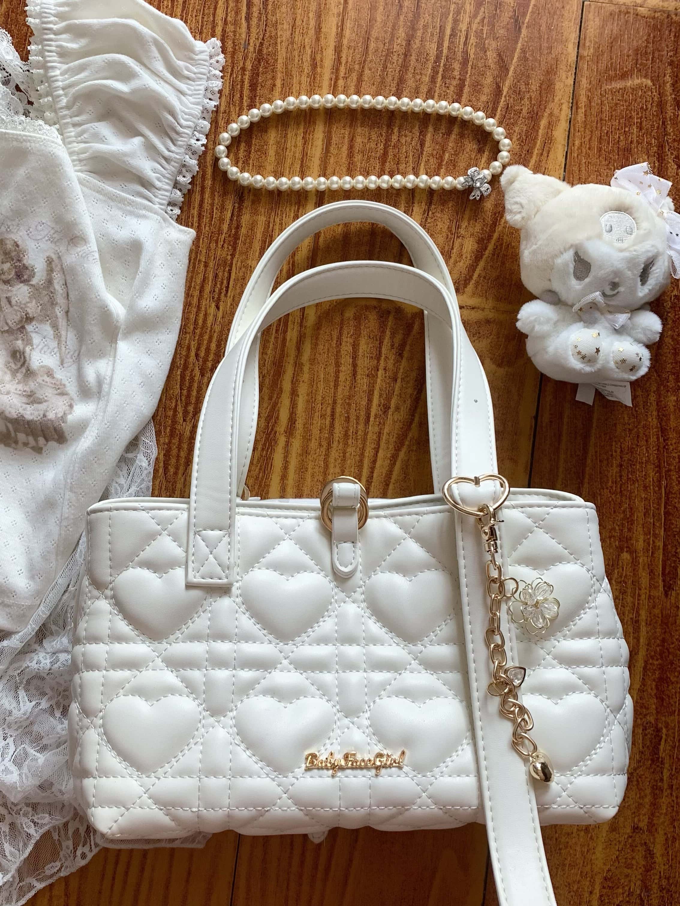 Intern Cupid Heart Quilted Sweet Lolita Tote Shoulder Bag