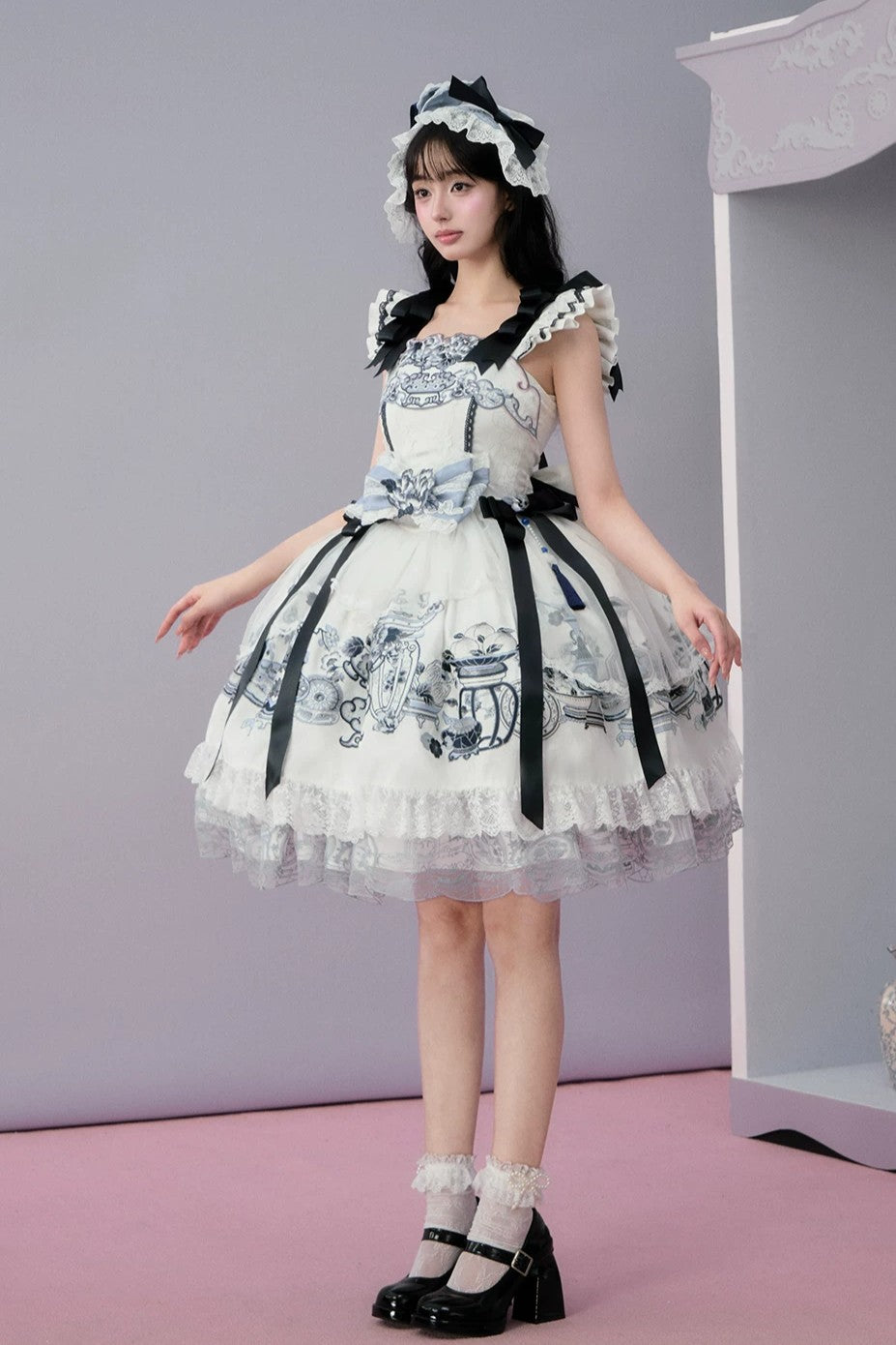 Celadon Jade Cup Japanese Style Blue JSK Dress