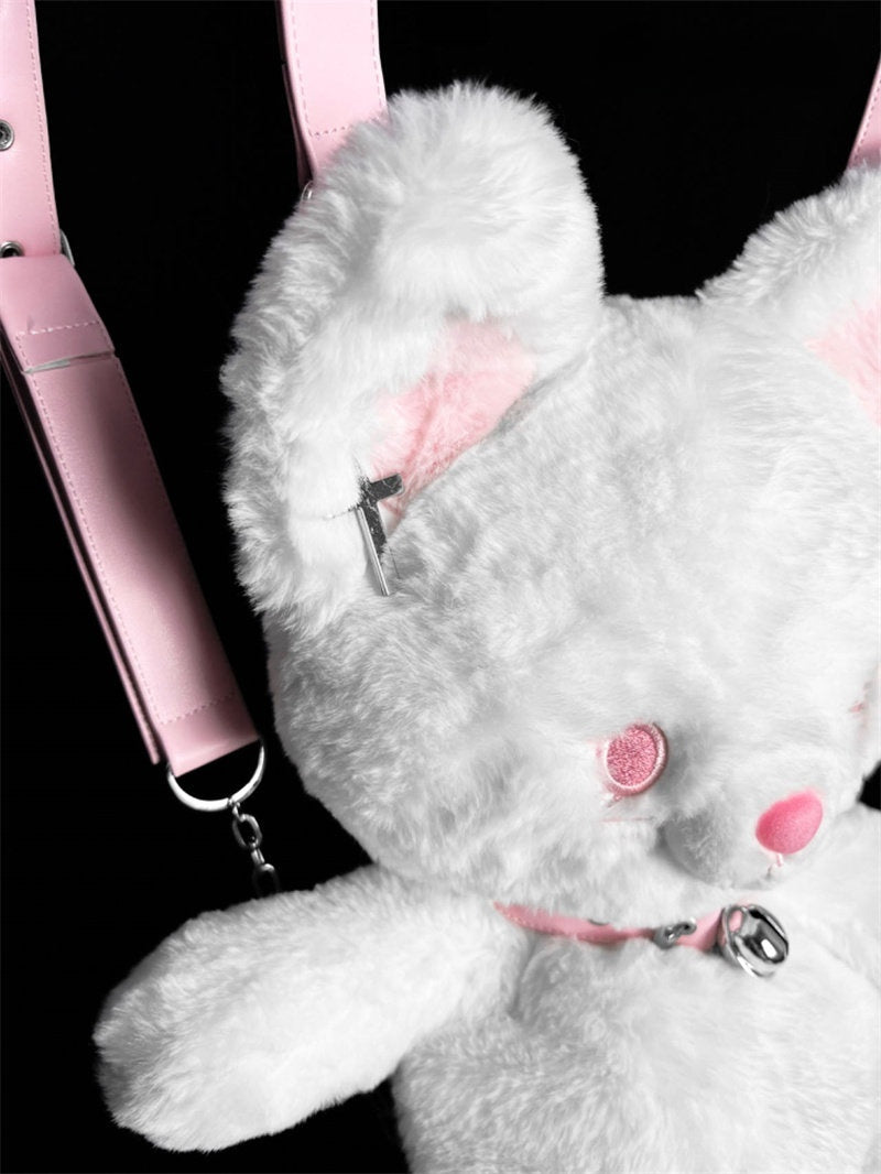 Kitten Angel Bag Fluffy White Cat Doll Backpack for Lolita Outfits