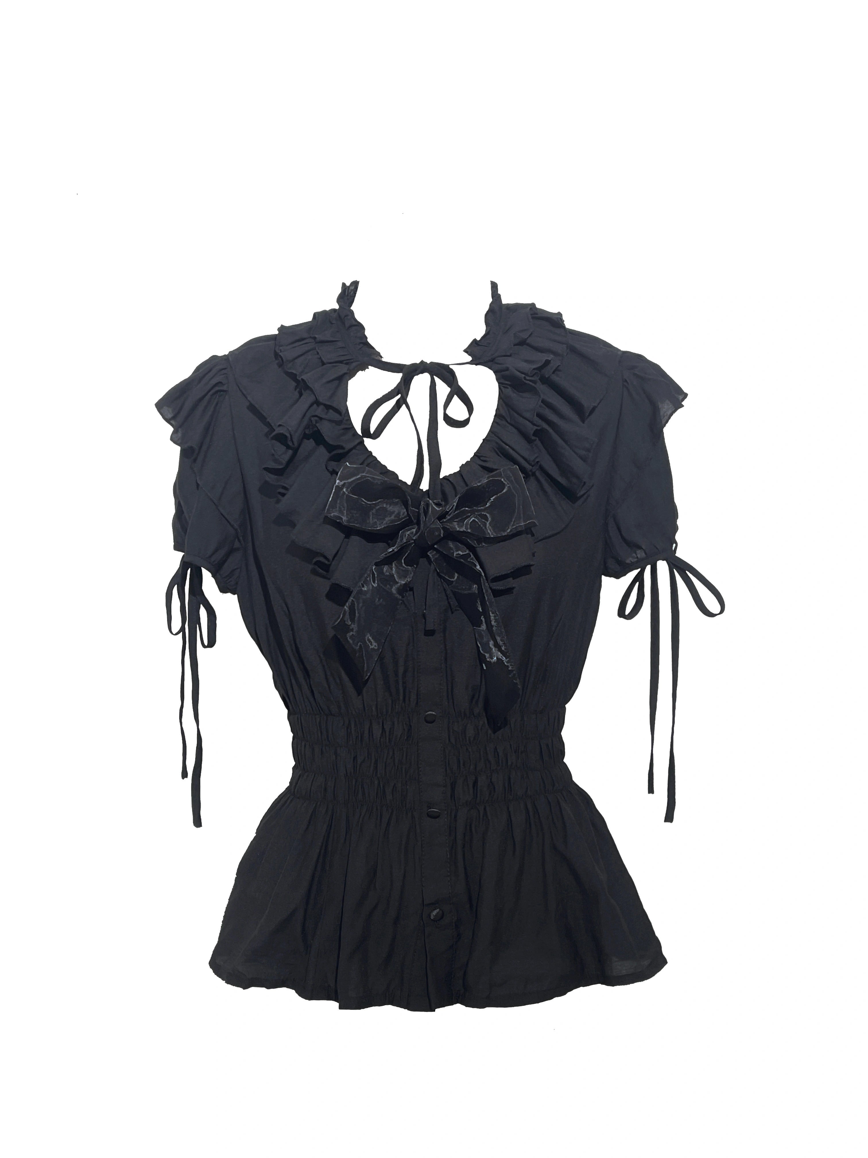 WONKA Gothic Lolita Black Top & Shorts Set