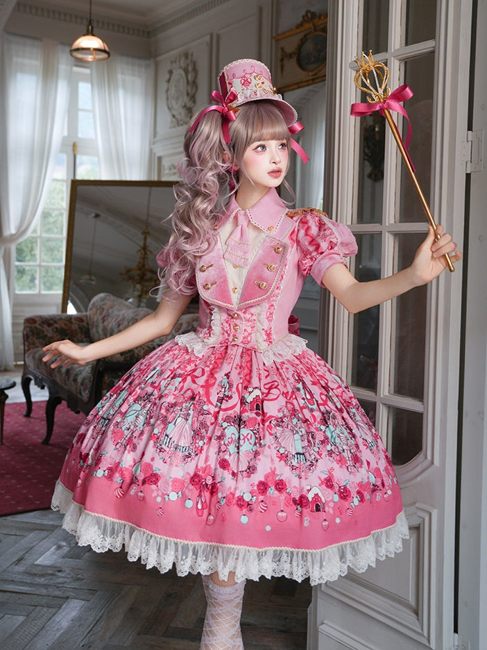 Nutcracker x Barbie Collab Original Lolita Elegant Fake Two‑Piece OP Dress