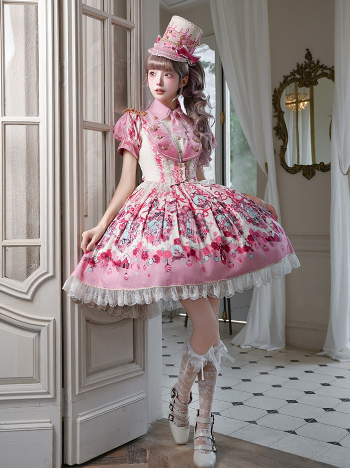 Nutcracker x Barbie Collab Original Lolita Elegant Fake Two‑Piece OP Dress