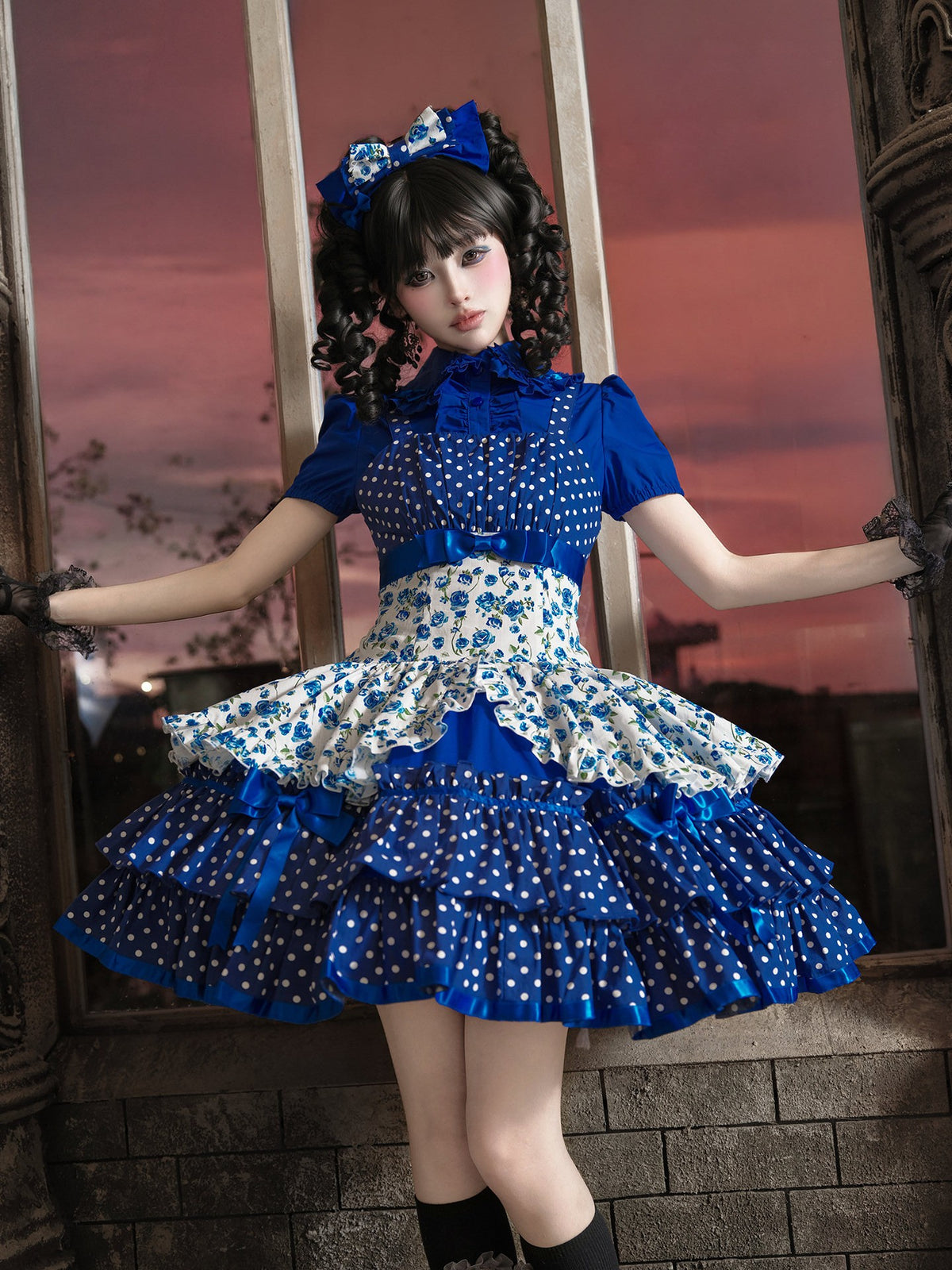 Li Bobo Vintage Polka‑dot Lolita JSK & Blouse Set