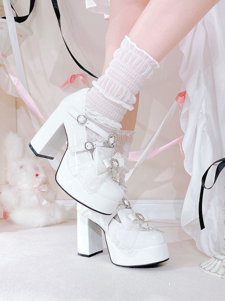 Lolita Sweet Harajuku Lace-up Cross Shoes LE5014
