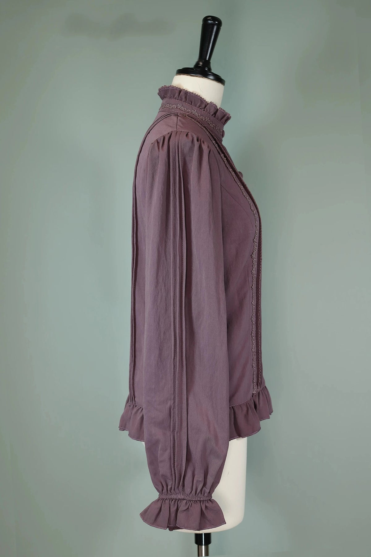 Morning Mist & Letter Paper Stand Collar Classic Lolita Blouse