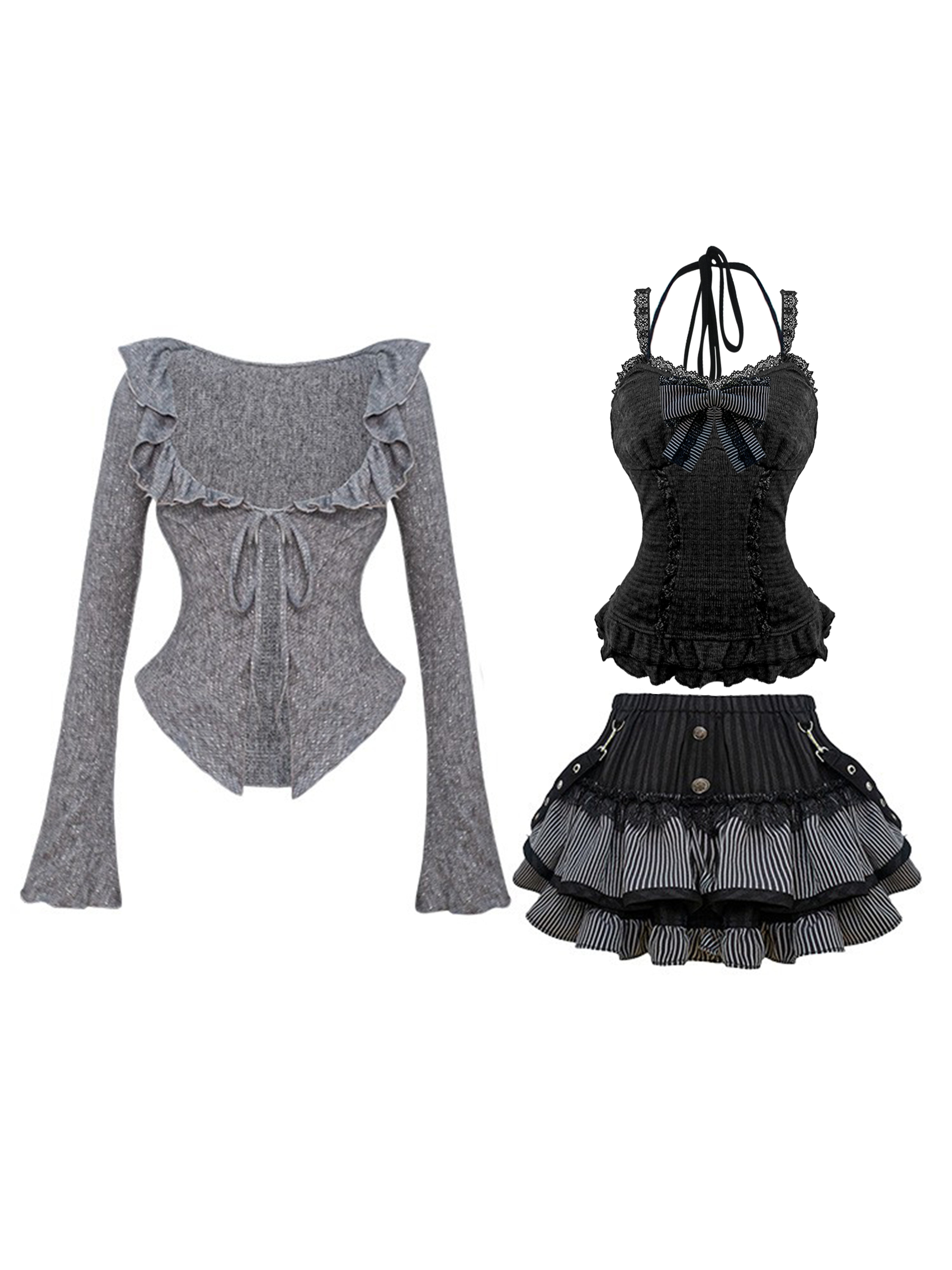 Twilight Song Collection Soft Gothic Cami Cardigan & Skirt Set