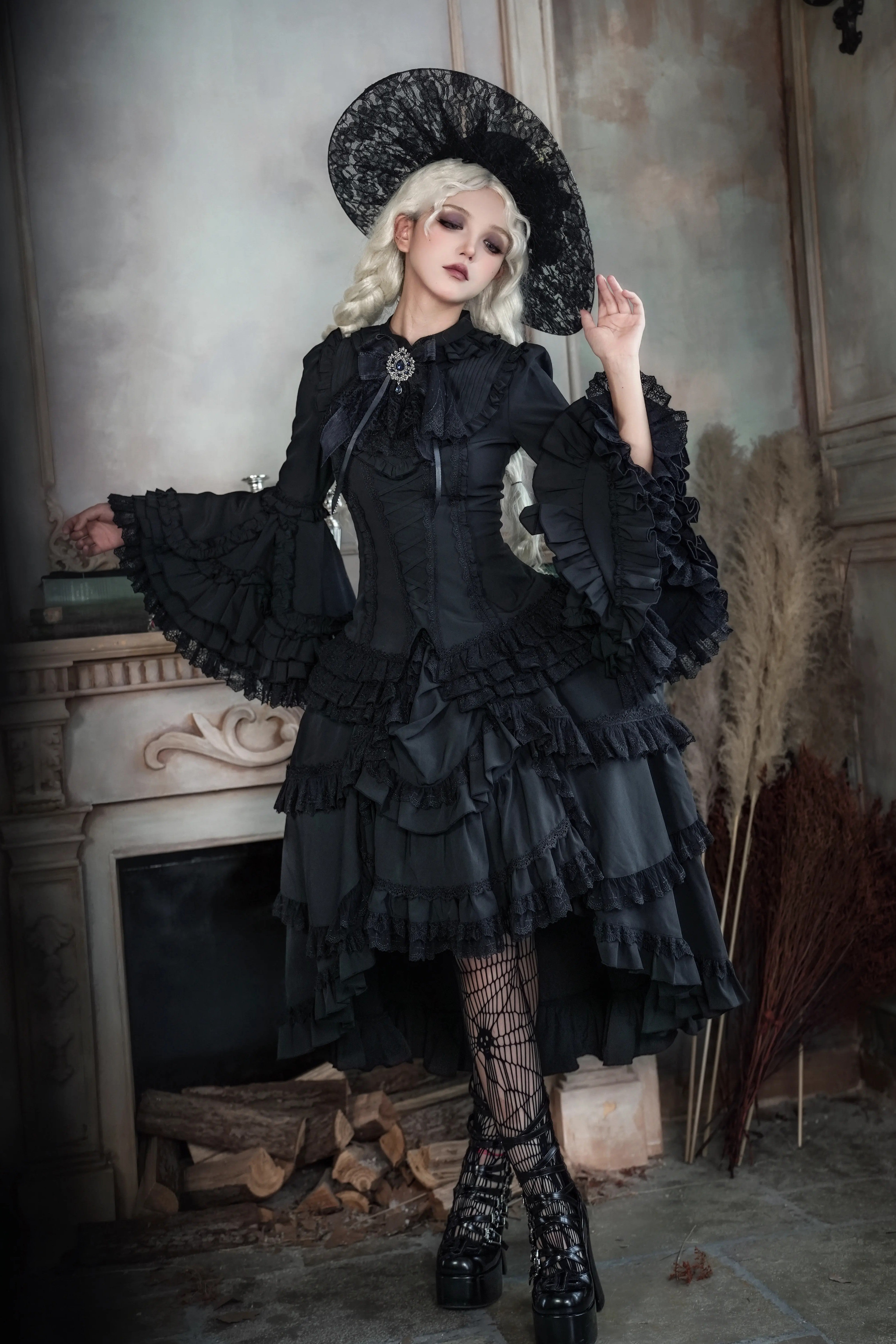 Phoenix Gothic Lolita Blouse & SK Dress Set