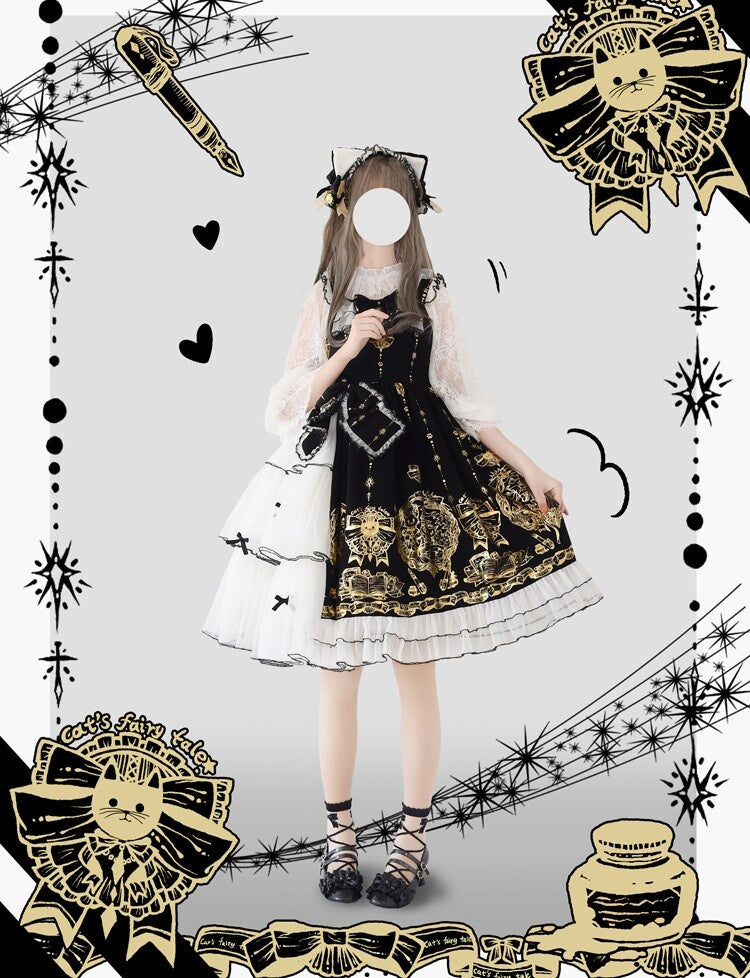 Gilded Fairy Town Lolita Original Printed JSK Dress