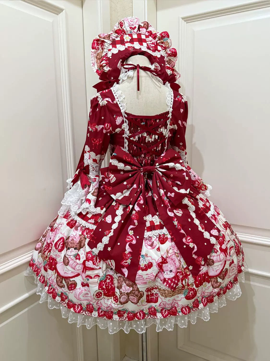 Sweet Berry Rabbit Bear Long Sleeve Sweet Lolita OP Dress