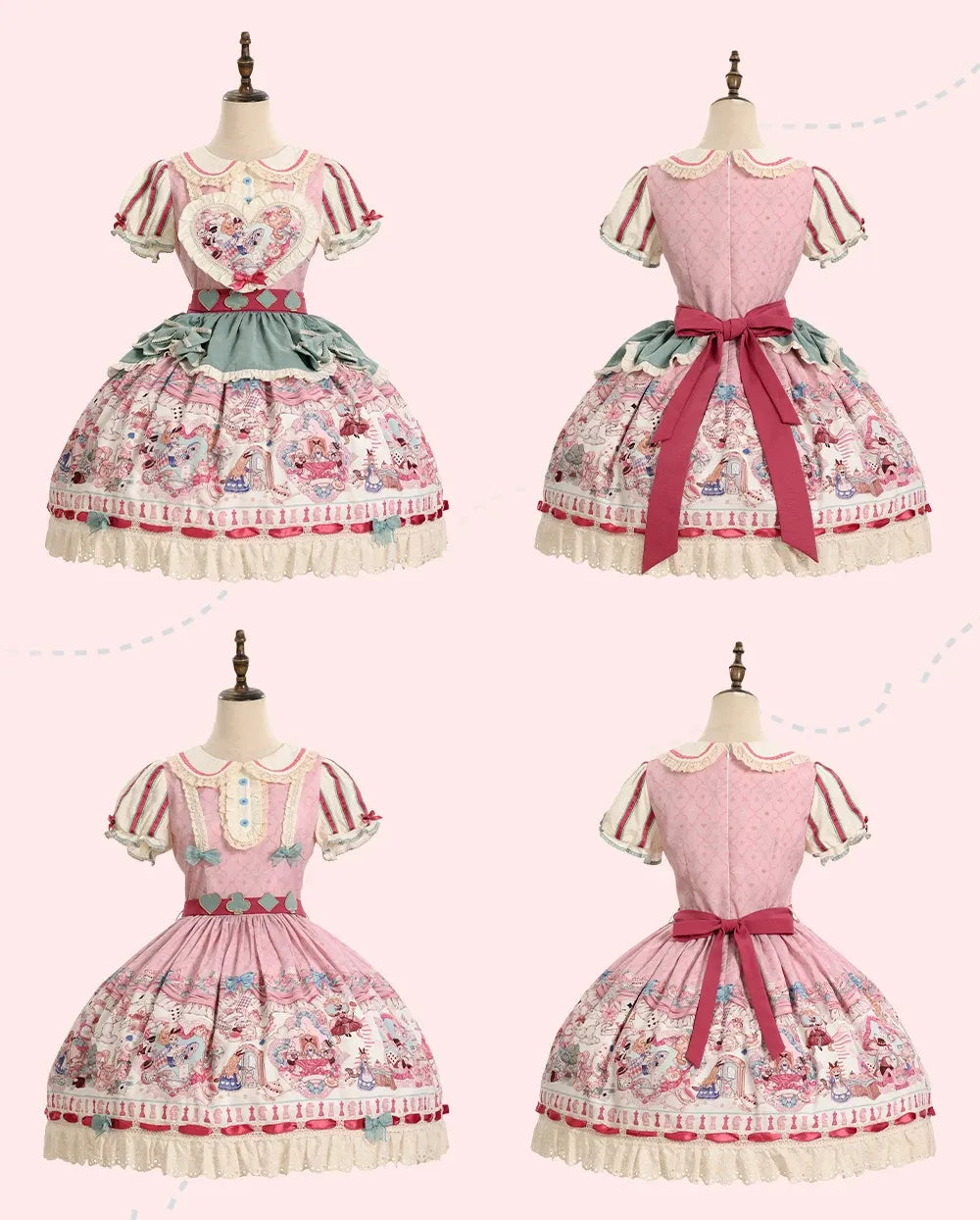 Cat Alice Fantasy Dreamland Lolita OP Sweet Kawaii Wonderland Print
