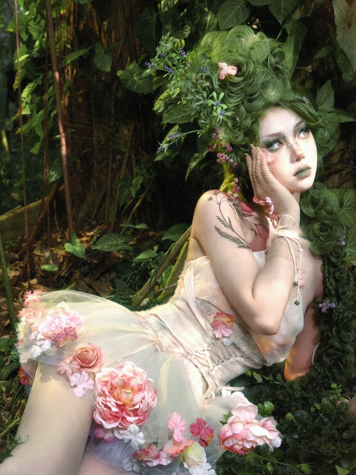 Forest Spirit Mori Style Top & Skirt Set