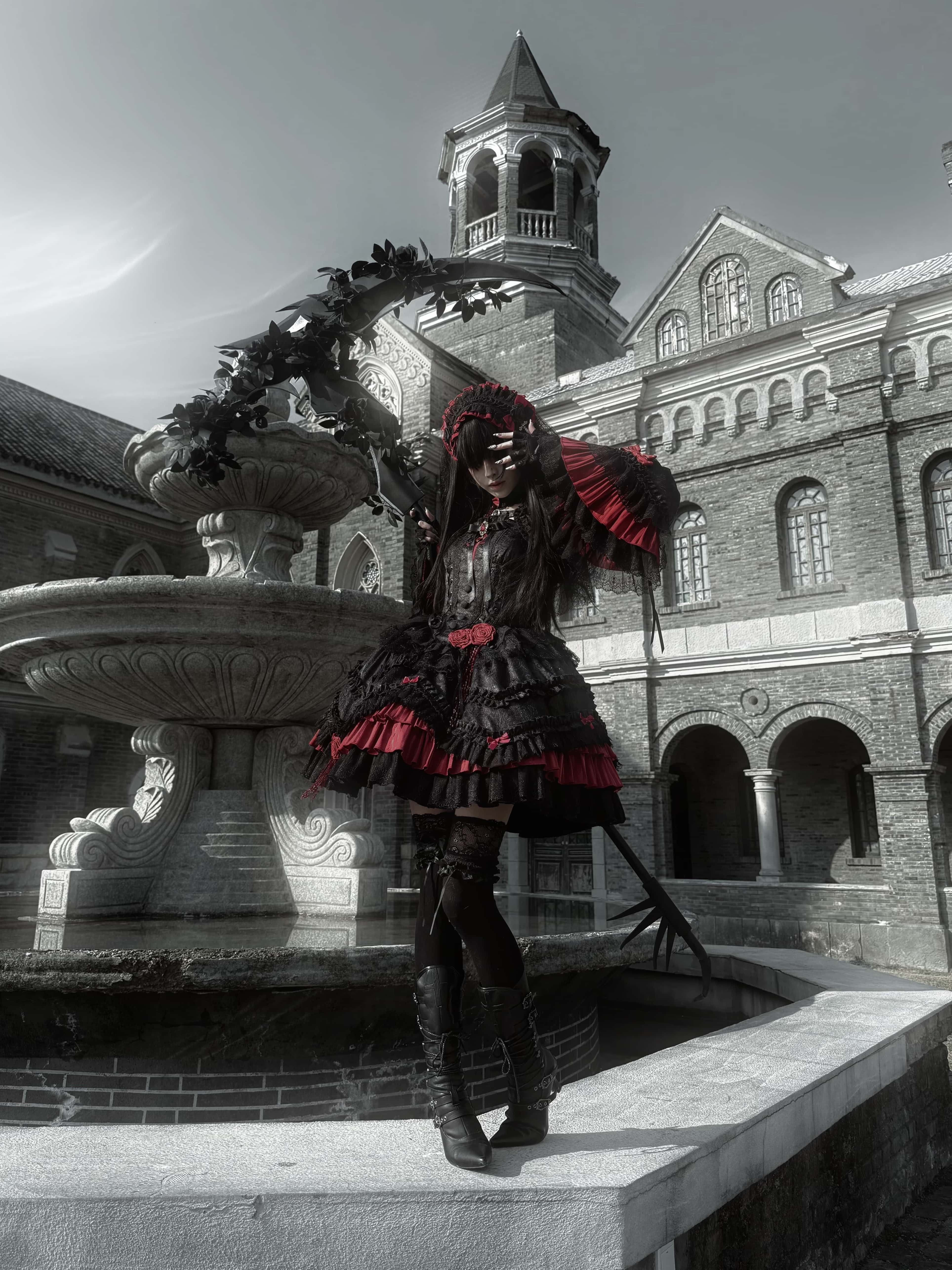 Blood Feast Black Gothic Lolita JSK Dress Set