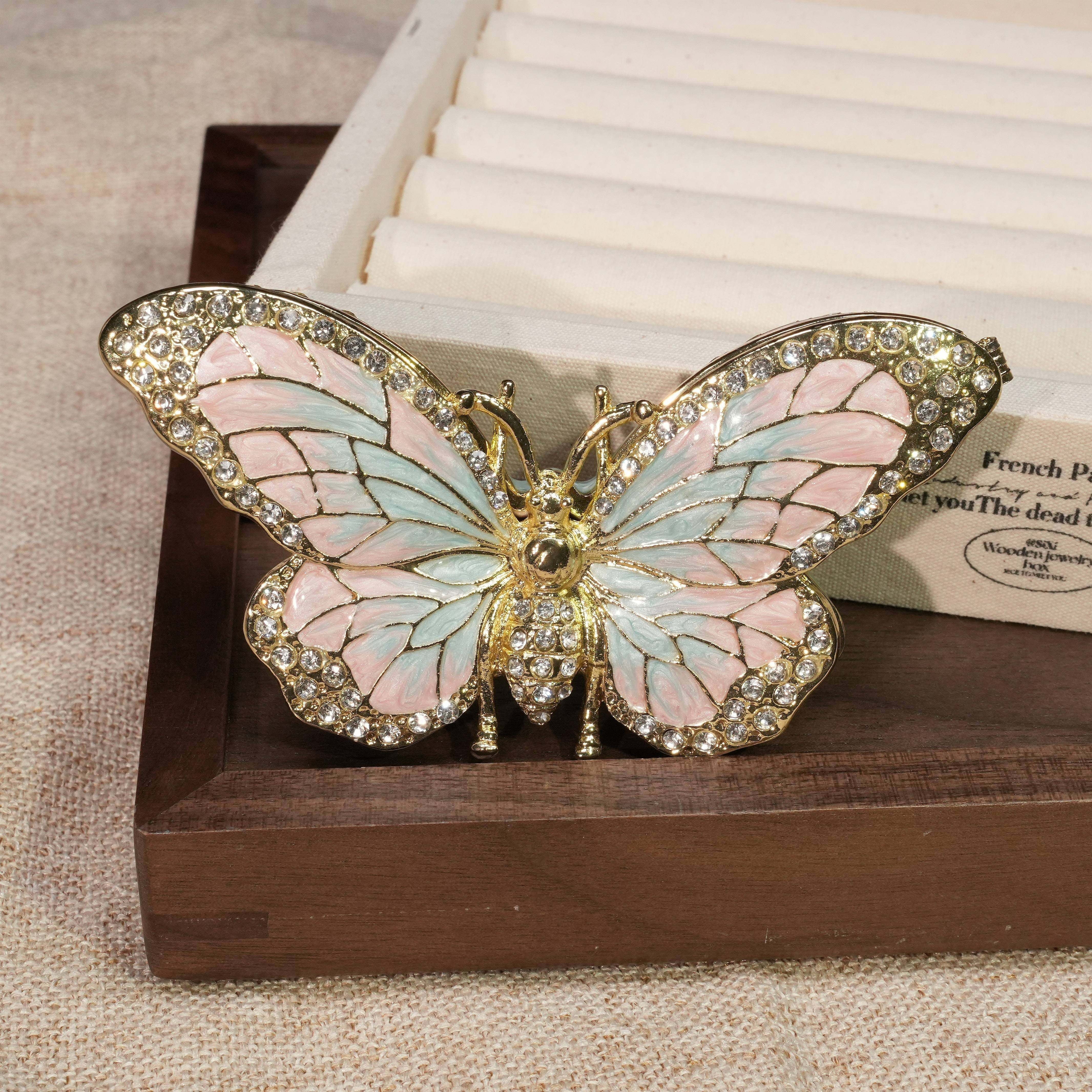 Butterfly-Shaped Enamel Jewelry Box Lolita Decor Gift