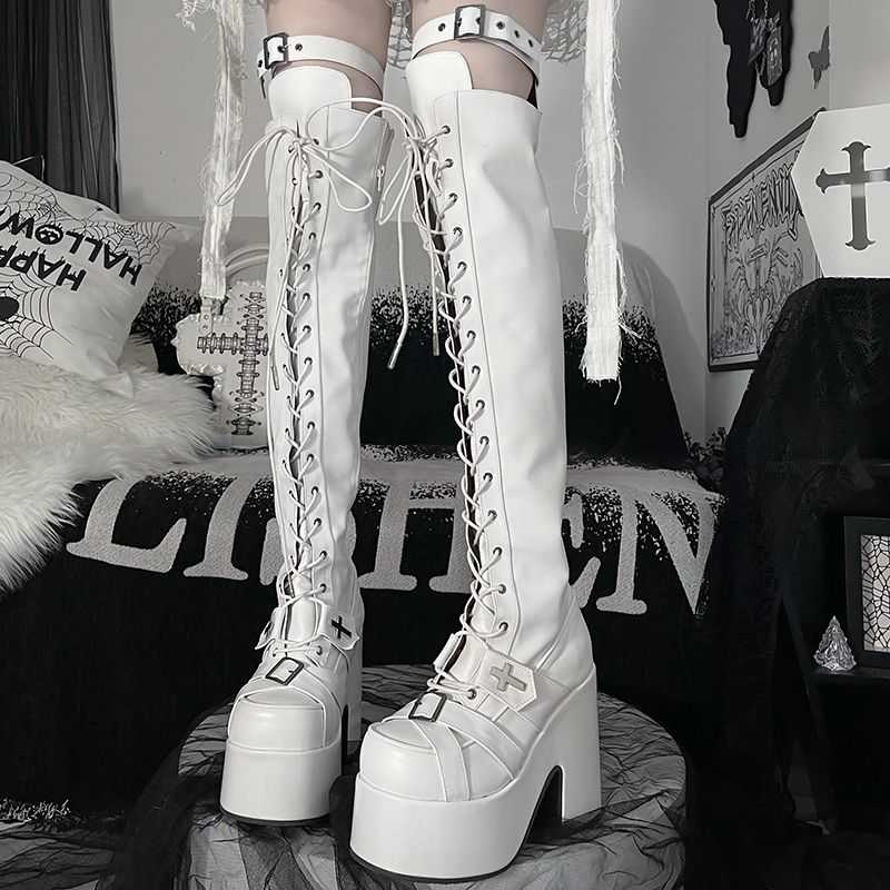 Lolita Gothic Punk Goth Platform Over-the-Knee Boots LE5018