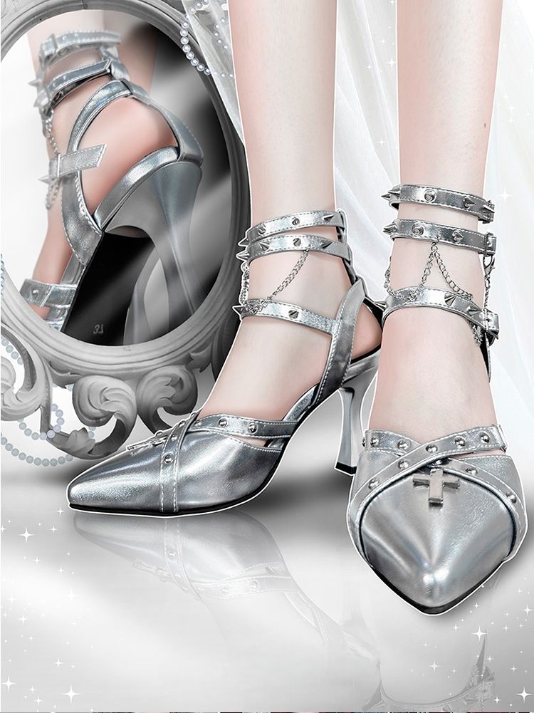 Cross Joan of Arc Gothic Stiletto Heels